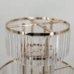 Stojak na kwiaty złoty karuzela 110cm z kryształami na wesele