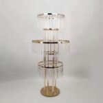 Stojak na kwiaty złoty karuzela 110cm z kryształami na wesele