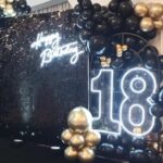 Cyfra LED z podstawą stojąca na 18 urodziny i rocznice dekoracja świetlna