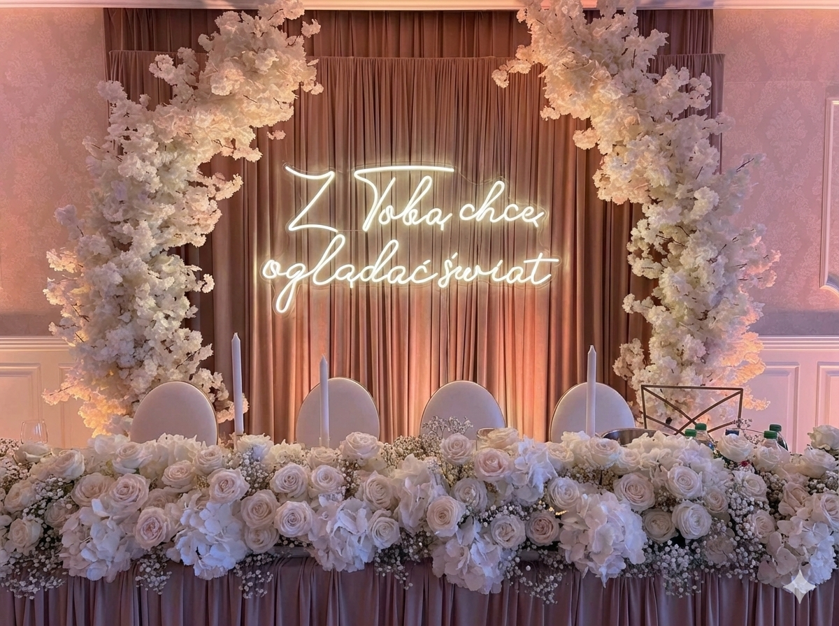 Neon LED "Z Tobą chcę oglądać świat" (110x50 cm)