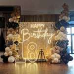 Napis LED Happy Birthday styl nowoczesny na ściankę