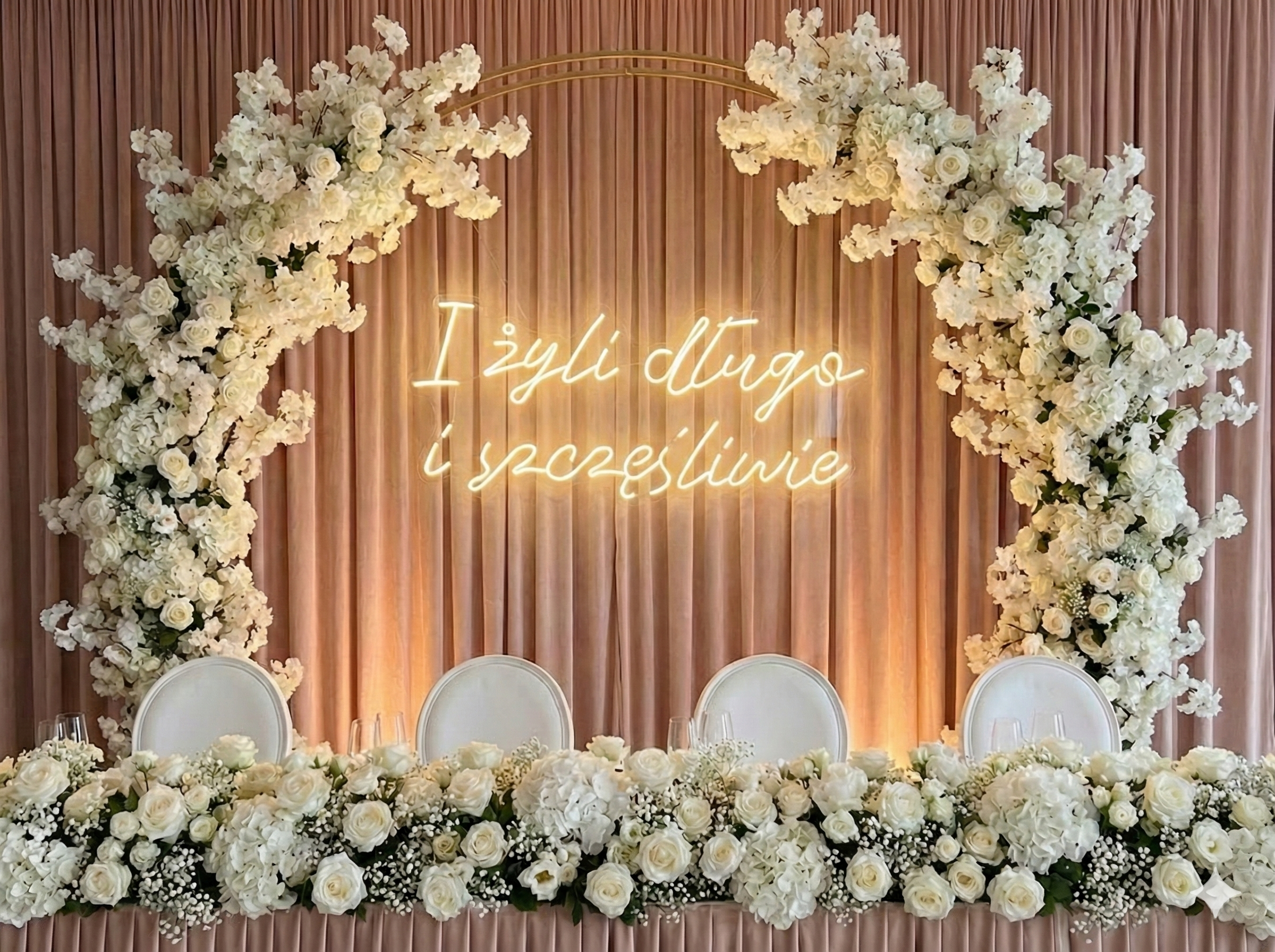 Neon LED "I żyli długo i szczęśliwie"