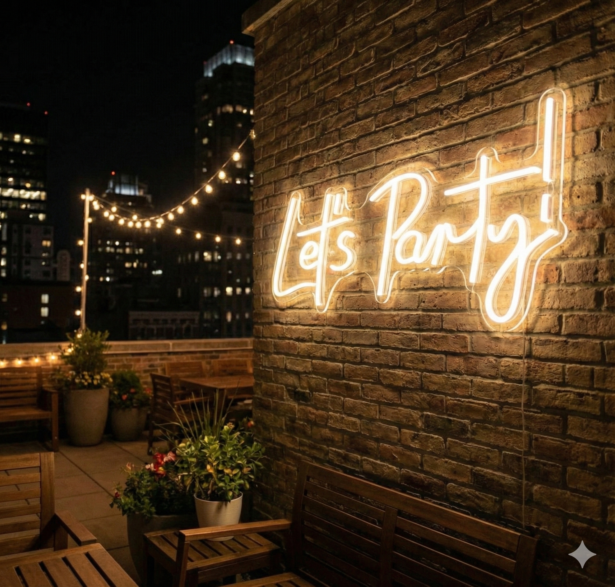 Neon Let's Party napis LED na imprezę
