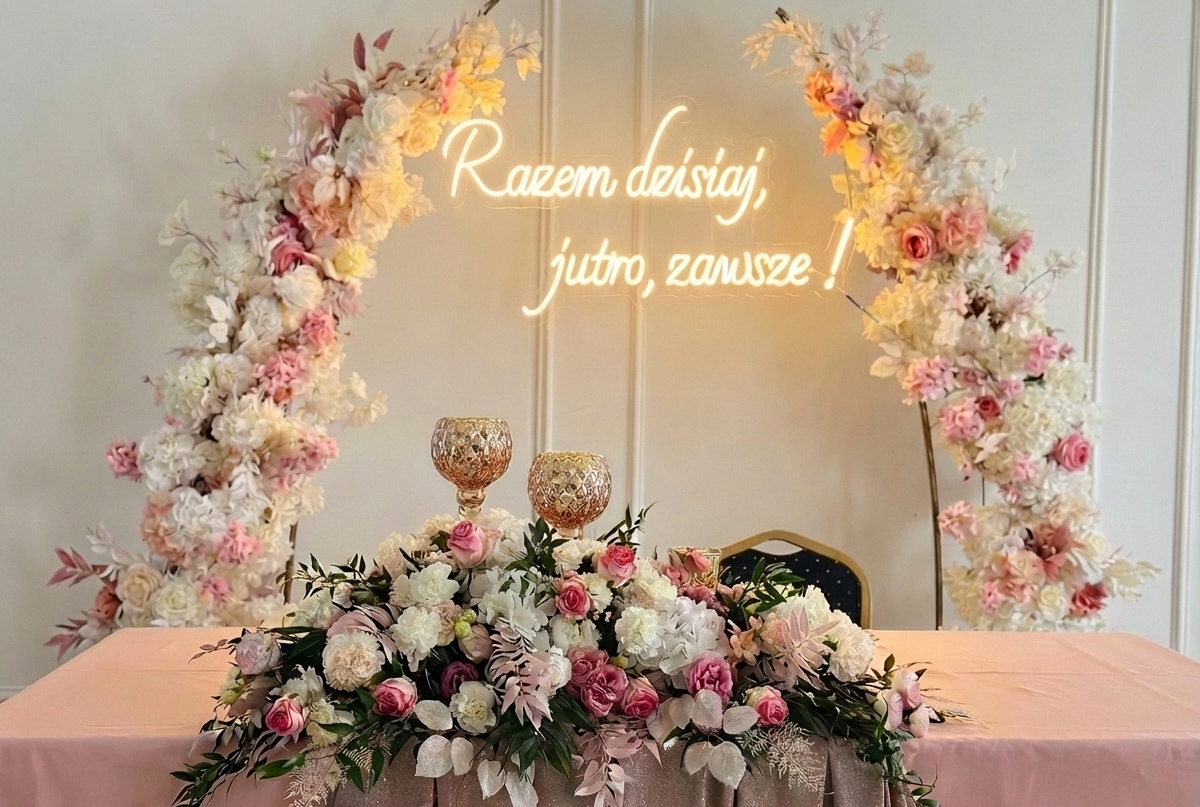 Neon LED "Razem dzisiaj, jutro, zawsze"