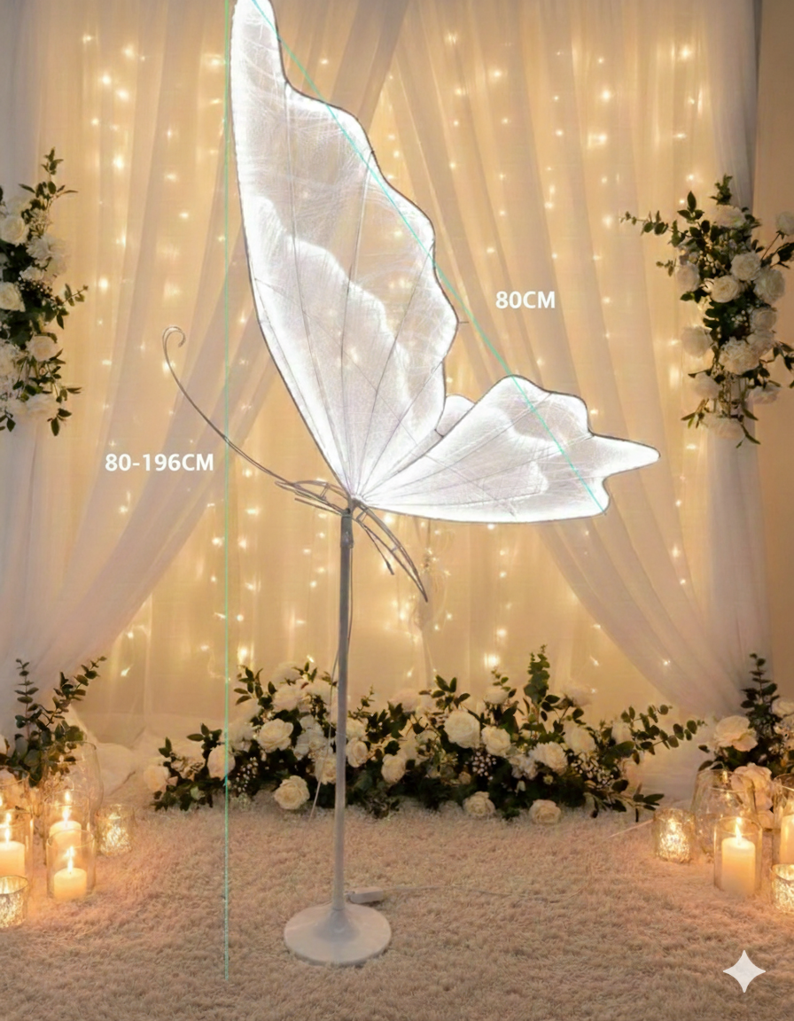 Motyl LED świecące skrzydła ścianka do zdjęć.