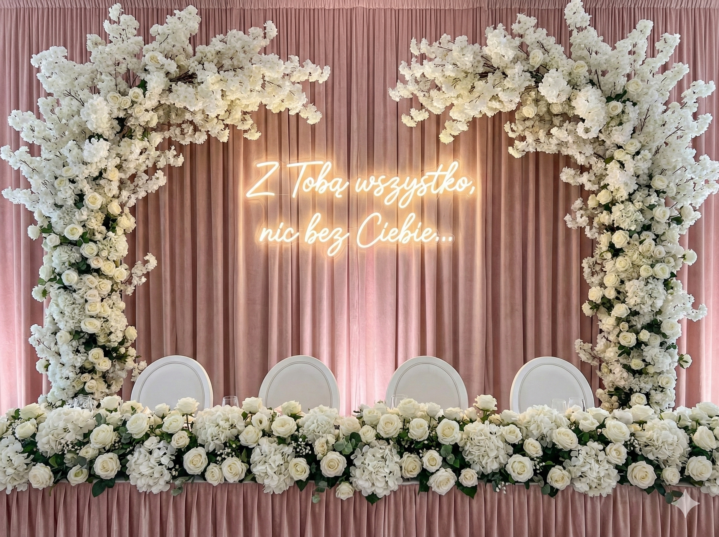 Neon LED "Z Tobą wszystko, nic bez Ciebie"