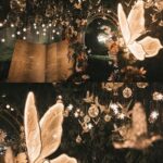 Motyl LED świecące skrzydła ścianka do zdjęć.