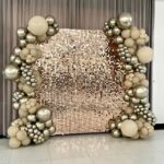 Panele cekinowe szampańskie złoto ścianka glamour